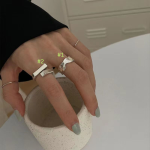 Irregular Vintage Block Ring – Distressed Minimalist INS Style Statement Ring - Image 9