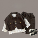 Boys stylish three piece set vest jacket and casual pants outfit - Image 2