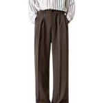 Men’s Hong Kong Style Straight-Leg Drape Suit Pants