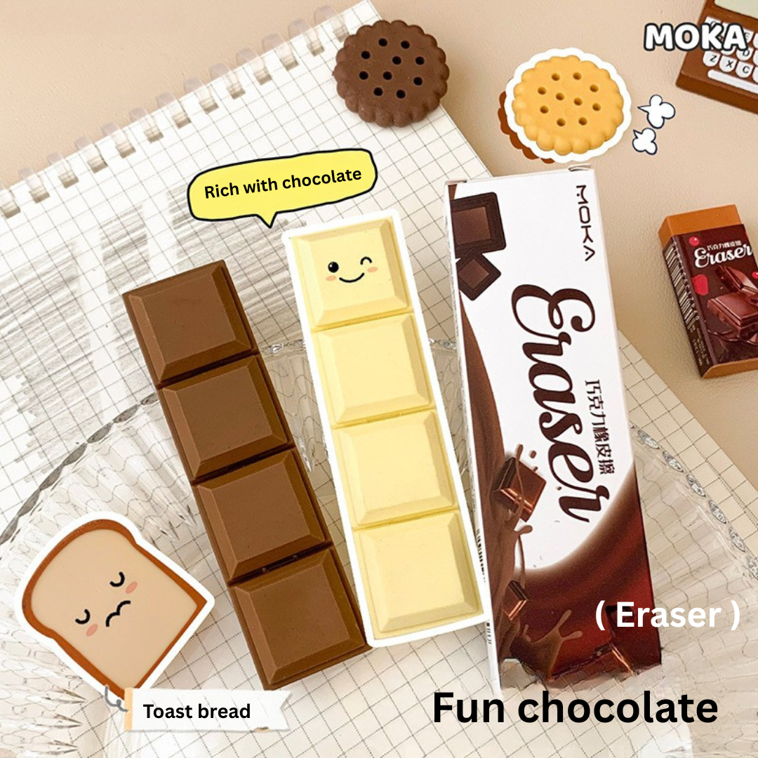 1_4ea24967-e32d-40d6-8f3f-88528fae7c0d Creative Chocolate Eraser Simulation Shape Bread Biscuit Eraser Fun - Image 1