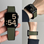 Crazy Horse Leather Magnetic Apple Watch Band – Sport Style Strap