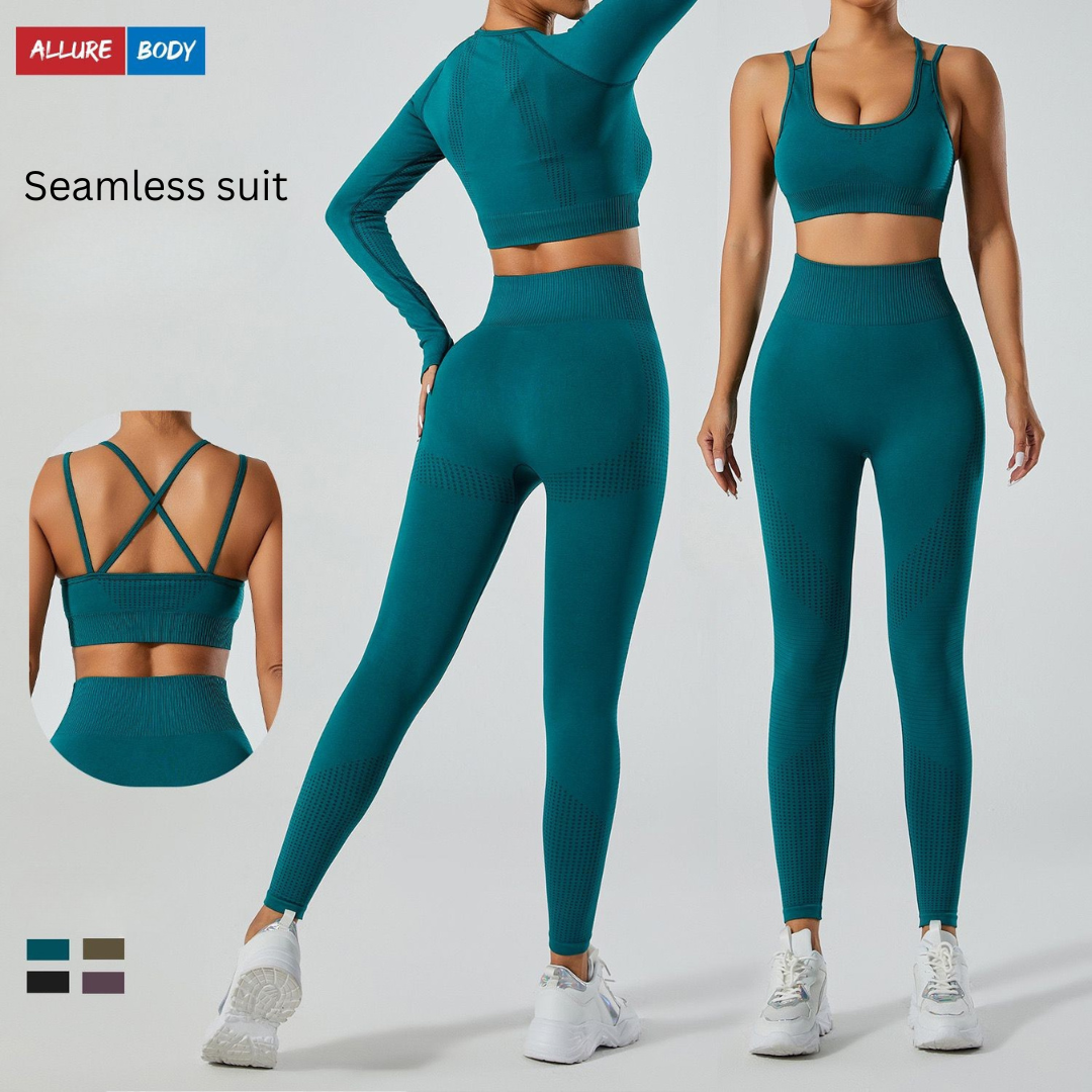 1_968524be-0e83-44f2-bfe6-6515850a3859 Seamless Strappy Support Yoga Set - Image 1