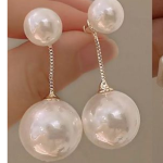 Vintage French Tassel Pearl Earrings – Light Luxury Statement Jewelry - Image 7