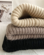 Women’s Double-Layer Rabbit Fur Knit Beanie - Image 13