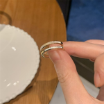 Elegant Double Band Mother-of-Pearl Open Ring – Minimalist Adjustable Ring - Image 4