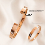 Titanium Steel Non-Fading Rhinestone Bracelet for Women – Rose Gold Oval Design, Trendy Ins Accessory - Image 9