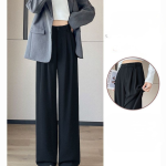 High-Waist Slimming Draped Wide-Leg Trousers