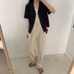 Korean Wide-leg drapey trousers, high-waisted, versatile loose, casual suit formal trousers - Image 9