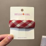 Red Plaid Houndstooth BB Hair Clip Side Hair Accessory - Image 7