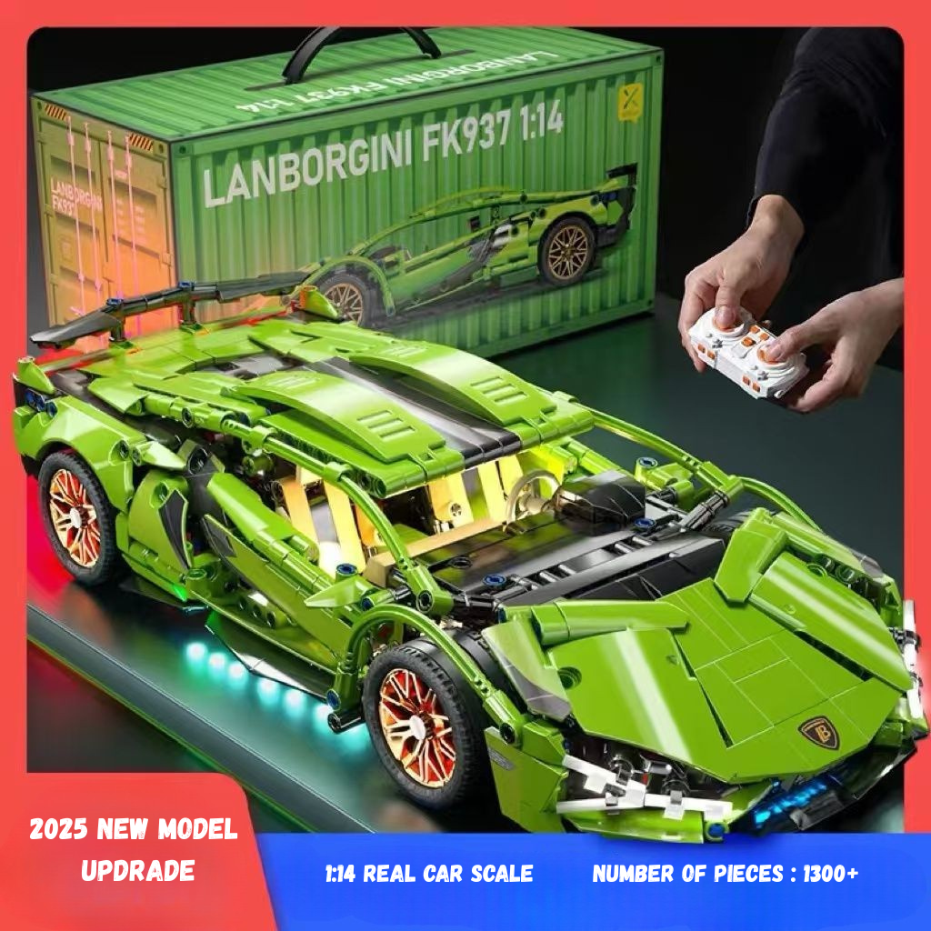 2025newmodelupdrade 1:14 Lamborghini RC Sports Car Building Blocks – Educational Toy for Boys - Image 1
