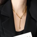 Silver Serpent Zircon Necklace for Women, Anti Tarnish Snake Bone Collarbone Chain - Image 5