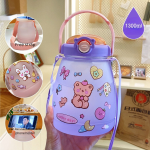 Internet celebrity big belly cup large capacity children's plastic water cup summer portable kettle student straw cup portable kettle customization - Image 21