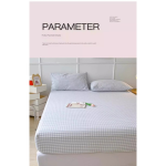 Washed Cotton Fitted Sheet – Simple Checkered & Solid Color Mattress Protector, Full Wrap Bed Sheet 3-Piece Set - Image 21