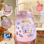 Internet celebrity big belly cup large capacity children's plastic water cup summer portable kettle student straw cup portable kettle customization - Image 22