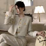 French Chic Suit for Women: High-End Jacket & Wide-Leg Trousers Set