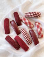 Red Plaid Houndstooth BB Hair Clip Side Hair Accessory - Image 13