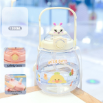 Internet celebrity big belly cup large capacity children's plastic water cup summer portable kettle student straw cup portable kettle customization - Image 26