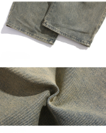 Men’s Loose Fit Vintage Washed Straight-Leg Street Style Jeans - Image 3