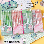Automatic pencil box with peach dinosaur cartoon high-value movable pencils cute creative press pen - Image 2