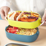Japanese Double-Layer Stainless Steel Lunch Box – Portable & Leak-Proof Bento for Adults - Image 2
