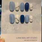 Handmade Klein Blue Gradient Press-On Nails – Light Luxury Irregular Detachable Nail Set - Image 2