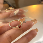 French Retro Pearl Flower Ring – Elegant Adjustable Stacking Ring for Women - Image 3