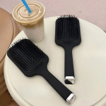 Minimalist Black Air Cushion Hairbrush – Anti-Static Paddle Comb for Women - Image 10