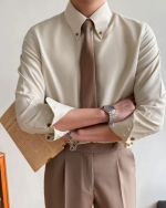 Men’s Luxury Slim Fit Sharp-Collar Dress Shirt - Image 7