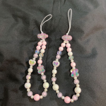 INS Style Pink Beaded Flower Phone Chain – Universal Phone Strap with Camera Charm - Image 2