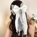 Elegant Jasmine Mesh Bow Hair Clip – Extra Large - Image 3