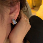 French C-Shaped Hoop Earrings –  Elegant Niche Style Studs for Women - Image 3