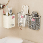 Wall-Mounted Bathroom Organizer - Comb, Toothpaste & Razor Storage - Image 2