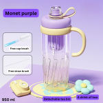 Large Capacity Straw Cup – High Temperature Resistant Plastic Tumbler with Lid and Straw – Aesthetic Teapot-Style Water Cup - Image 3