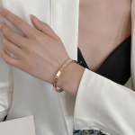 Titanium Steel Non-Fading Rhinestone Bracelet for Women – Rose Gold Oval Design, Trendy Ins Accessory - Image 2