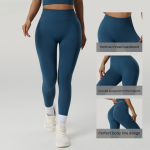 High-Waist Tummy Control Yoga Pants for Women - Ribbed Elastic Fitness Leggings, Butt Lift & High Stretch Running Sports Pants - Image 2