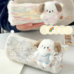 Cute Strawberry Cake Puppy Pencil Case – Large Capacity Cartoon Stationery Bag - Image 2