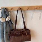 Large Capacity Retro Tote Shoulder Bag for Women – Vintage Handbag Underarm Work Commuter Bag