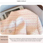 Women's Soft Romantic Powder Pink Pearl Button Tweed Jacket -  Round Neck Long Sleeve Knit Blazer - Image 7