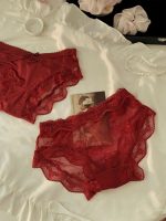 Red Lace Hollow Sexy Women’s Brief Panties - Image 4