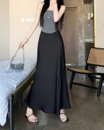 Chic French Fishtail Skirt: Acetate Satin Elegance - Image 3