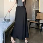 Chic French Fishtail Skirt: Acetate Satin Elegance - Image 6