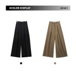 Women's Wide Leg Straight Trousers - High Waist Extra Long Dress Pants - Image 17