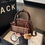Vintage Plaid Toast Handbag Convertible Shoulder Crossbody Bag - Image 9
