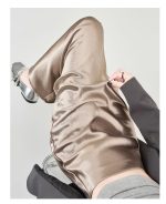 High Waist Acetate Satin A-Line Fishtail Midi Skirt - Image 11