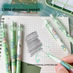 Automatic pencil box with peach dinosaur cartoon high-value movable pencils cute creative press pen - Image 3