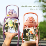 Internet celebrity big belly cup large capacity children's plastic water cup summer portable kettle student straw cup portable kettle customization - Image 3