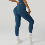 High-Waist Tummy Control Yoga Pants for Women - Ribbed Elastic Fitness Leggings, Butt Lift & High Stretch Running Sports Pants - Image 3