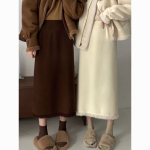 Vintage Knit Tassel Split Skirt | Thickened Mid-Length Wool Skirt for Women - Image 3