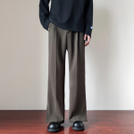 Men’s Cleanfit Straight-Leg Flare Pants – Casual Loose Fit Split Hem Trousers - Image 2