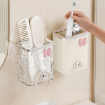 Wall-Mounted Bathroom Organizer - Comb, Toothpaste & Razor Storage - Image 3